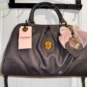 Juicy Couture Dark Brown Satchel with Pink Accent